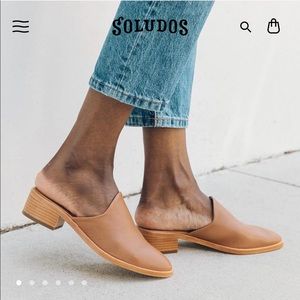 Soludos Tan Leather Venetian Mule